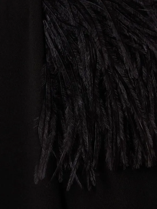 16arlington   Mirai tech crepe long dress w/feathers 