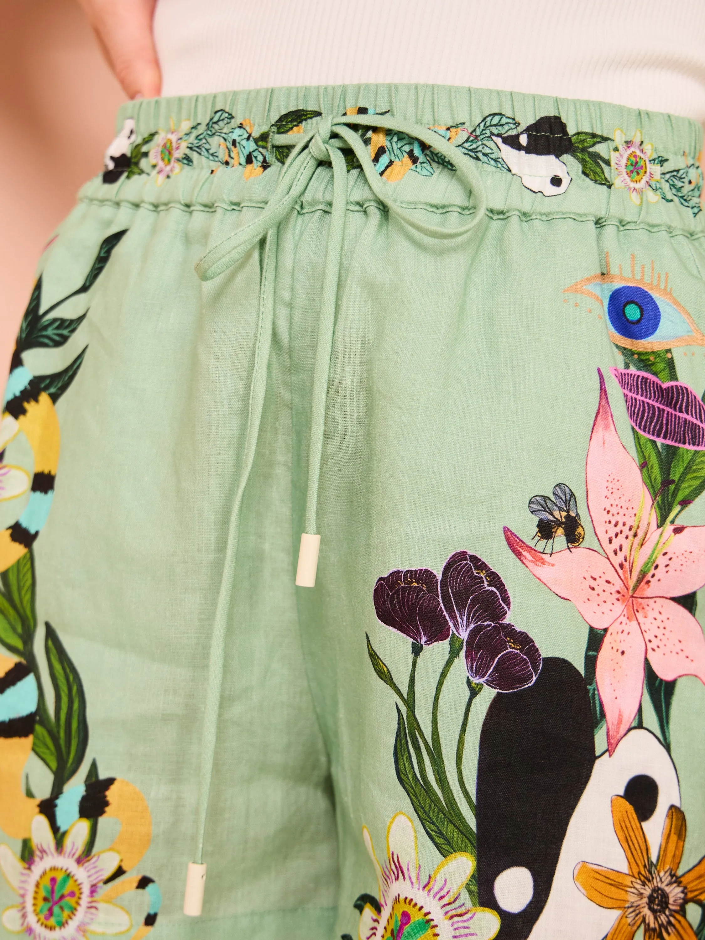 Alemais Meagan Linen Short in Jade