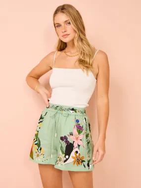 Alemais Meagan Linen Short in Jade