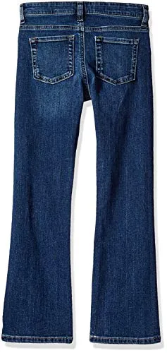 Amazon Essentials Girls' Slim Boot-Cut Stretch Jeans, Washed Blue, 10