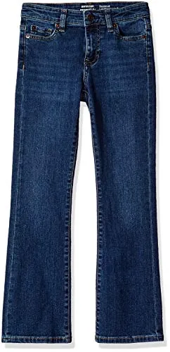 Amazon Essentials Girls' Slim Boot-Cut Stretch Jeans, Washed Blue, 10