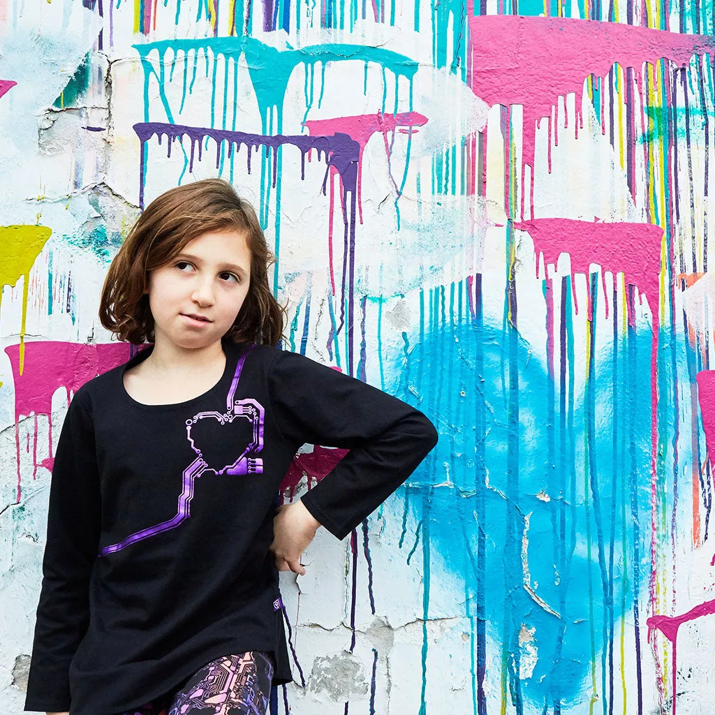 Android Heart Circuits Long Sleeve Tunic Shirt