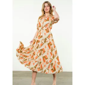 Arena Geometric Printed Midi THML Dress
