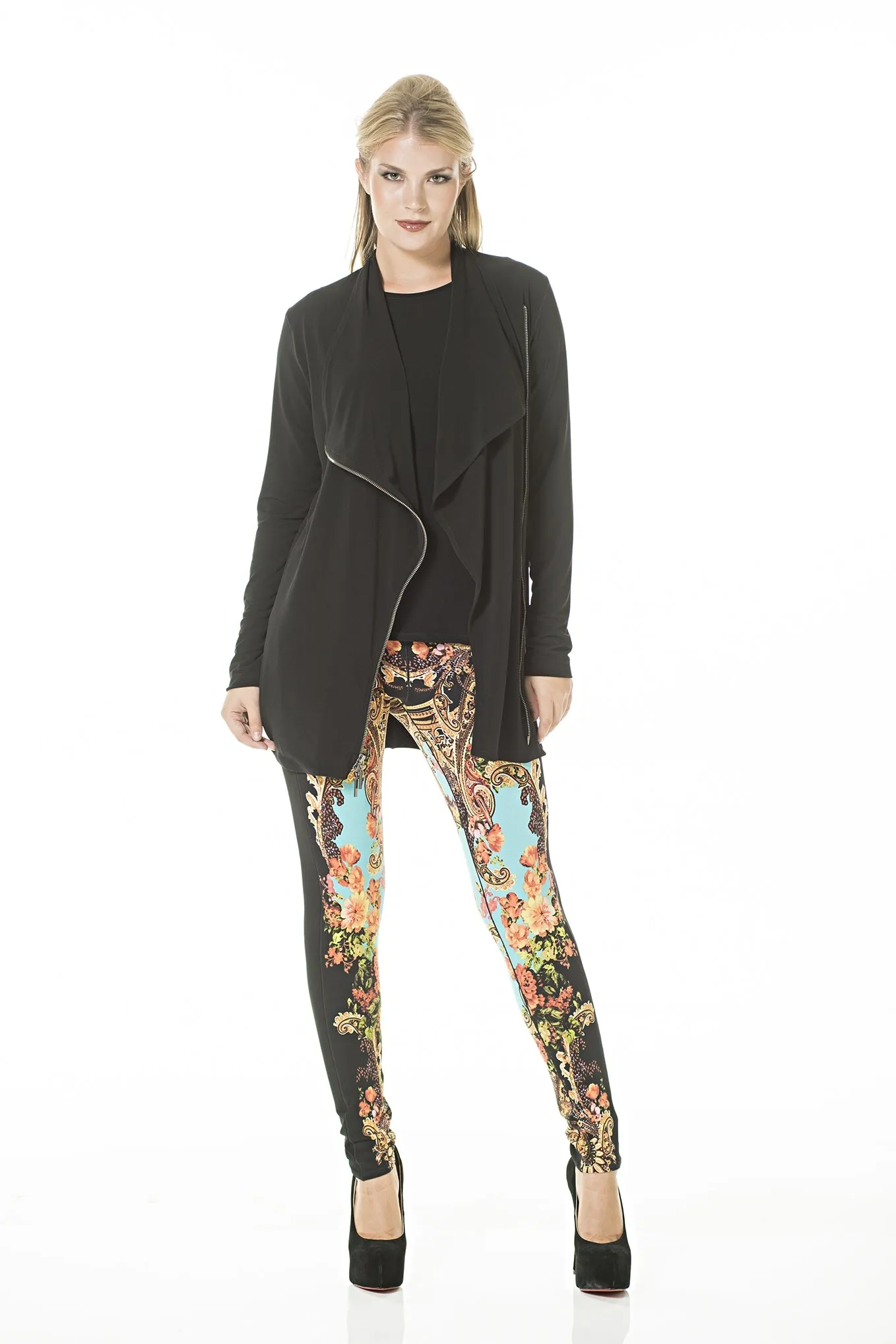 Assymetric Double Layered Zip Jacket