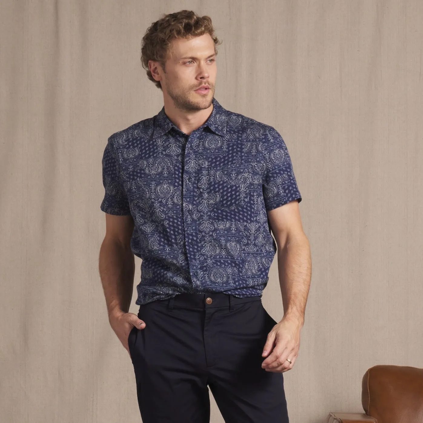Bedford Textured Printed Shirt - Bandana Print