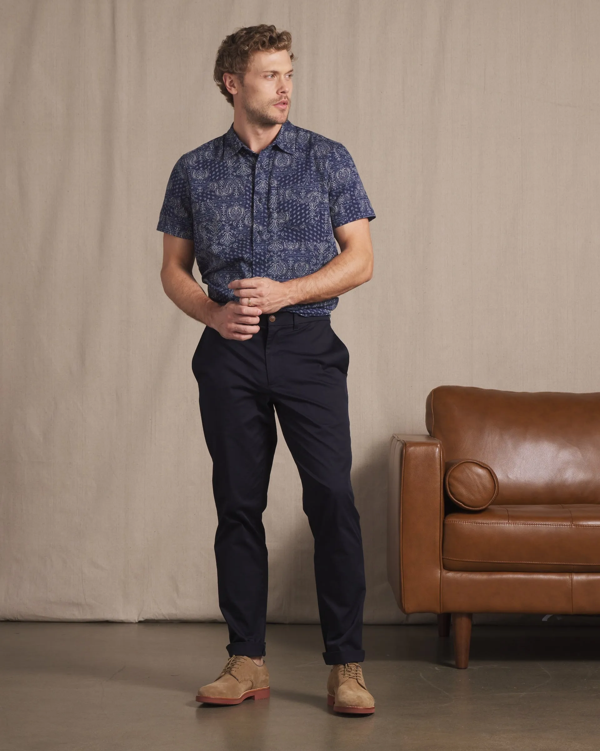 Bedford Textured Printed Shirt - Bandana Print