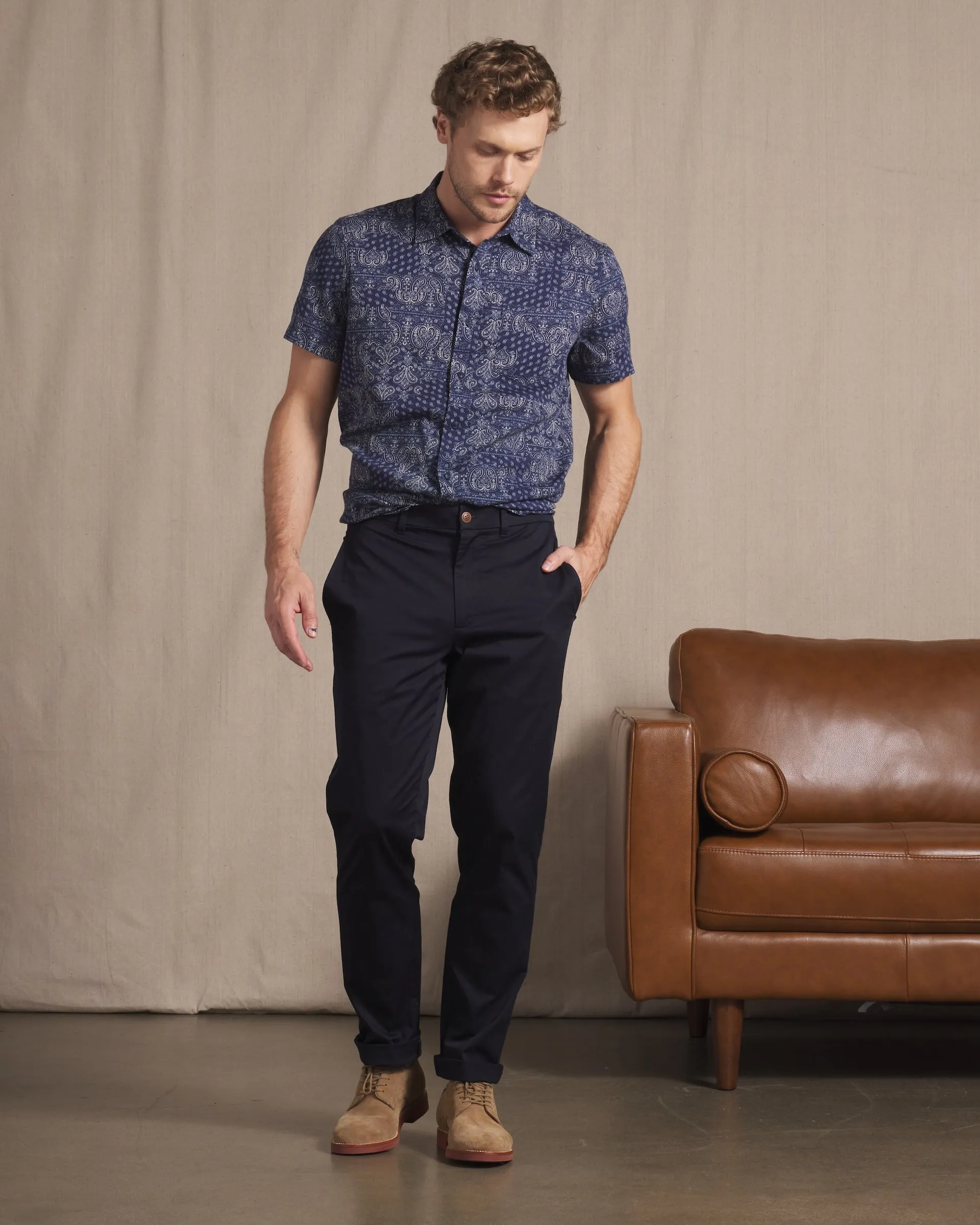 Bedford Textured Printed Shirt - Bandana Print