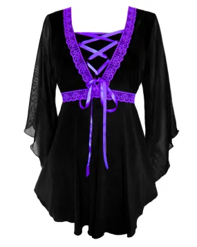 Bewitched Top in Black/Purple