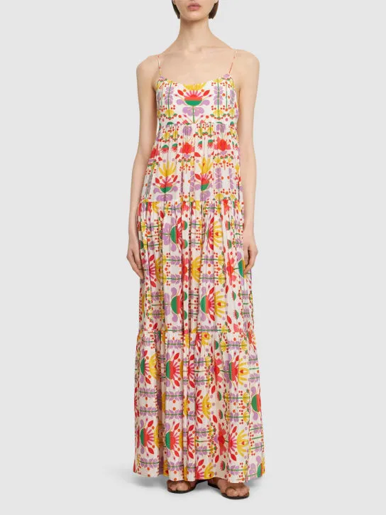 Borgo De Nor   Merle printed viscose crepe long dress 