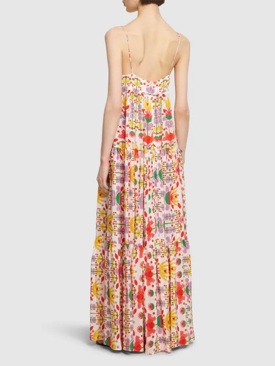 Borgo De Nor   Merle printed viscose crepe long dress 