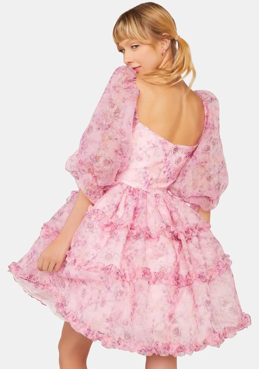 Bouquet Floral Petticoat Mini Dress