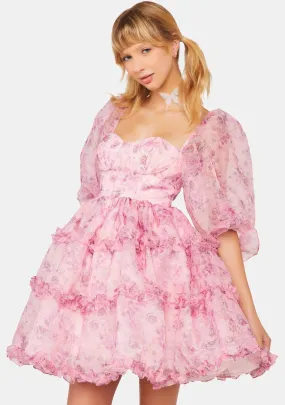 Bouquet Floral Petticoat Mini Dress