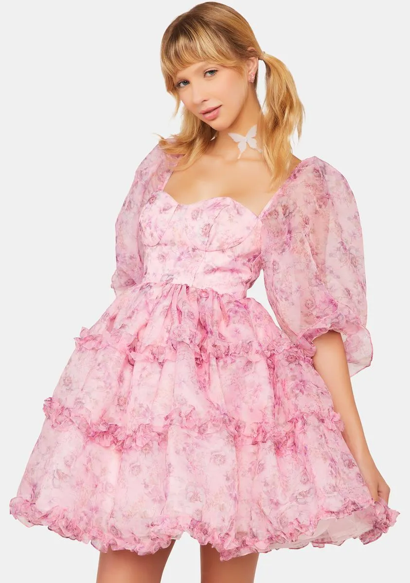 Bouquet Floral Petticoat Mini Dress