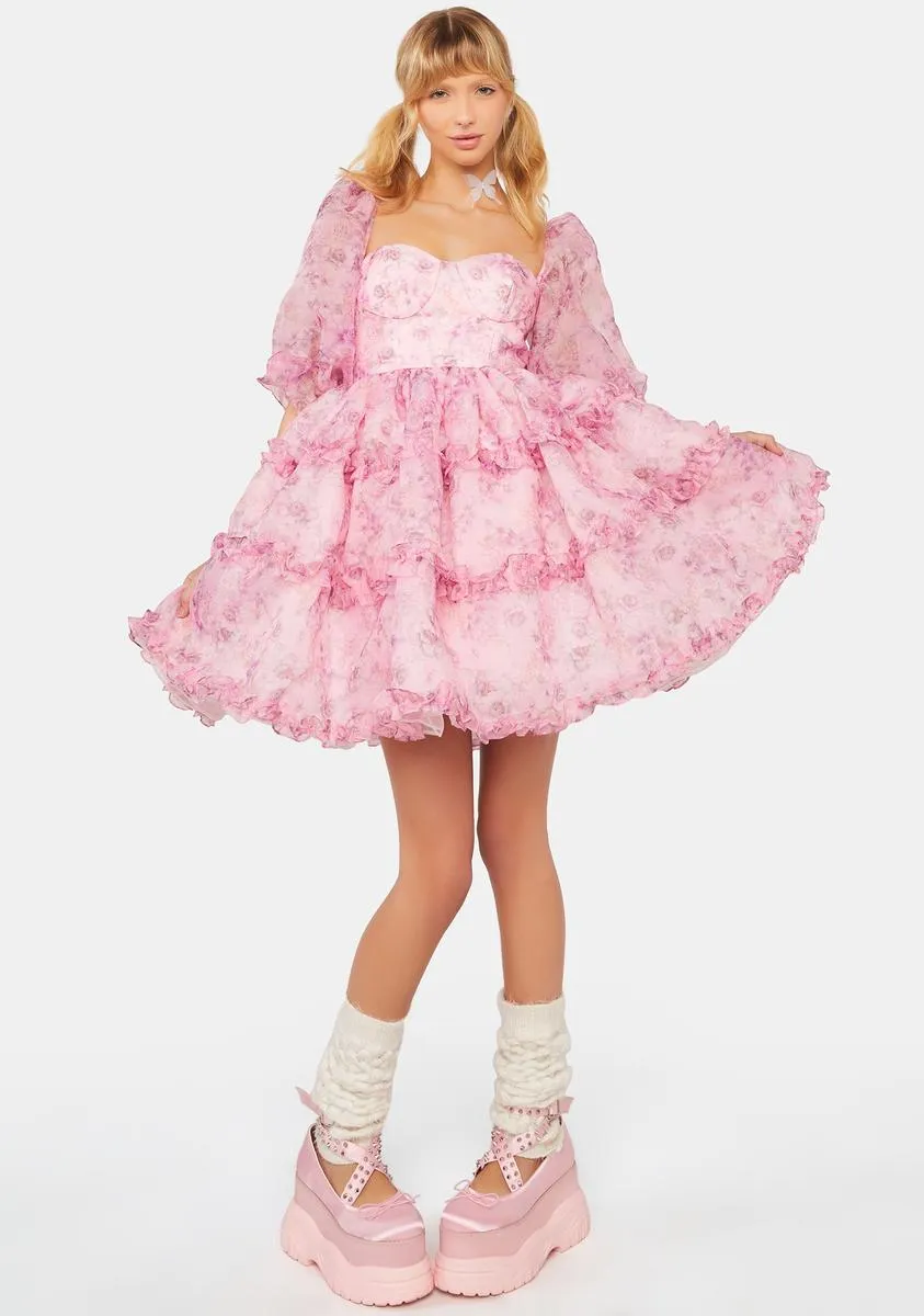 Bouquet Floral Petticoat Mini Dress