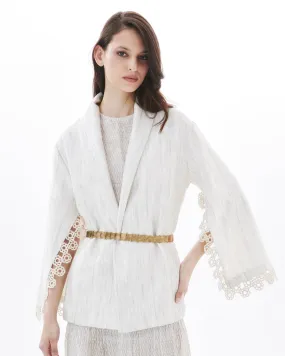CROCHET FLARED SLEEVE ON SUGAR JACKET