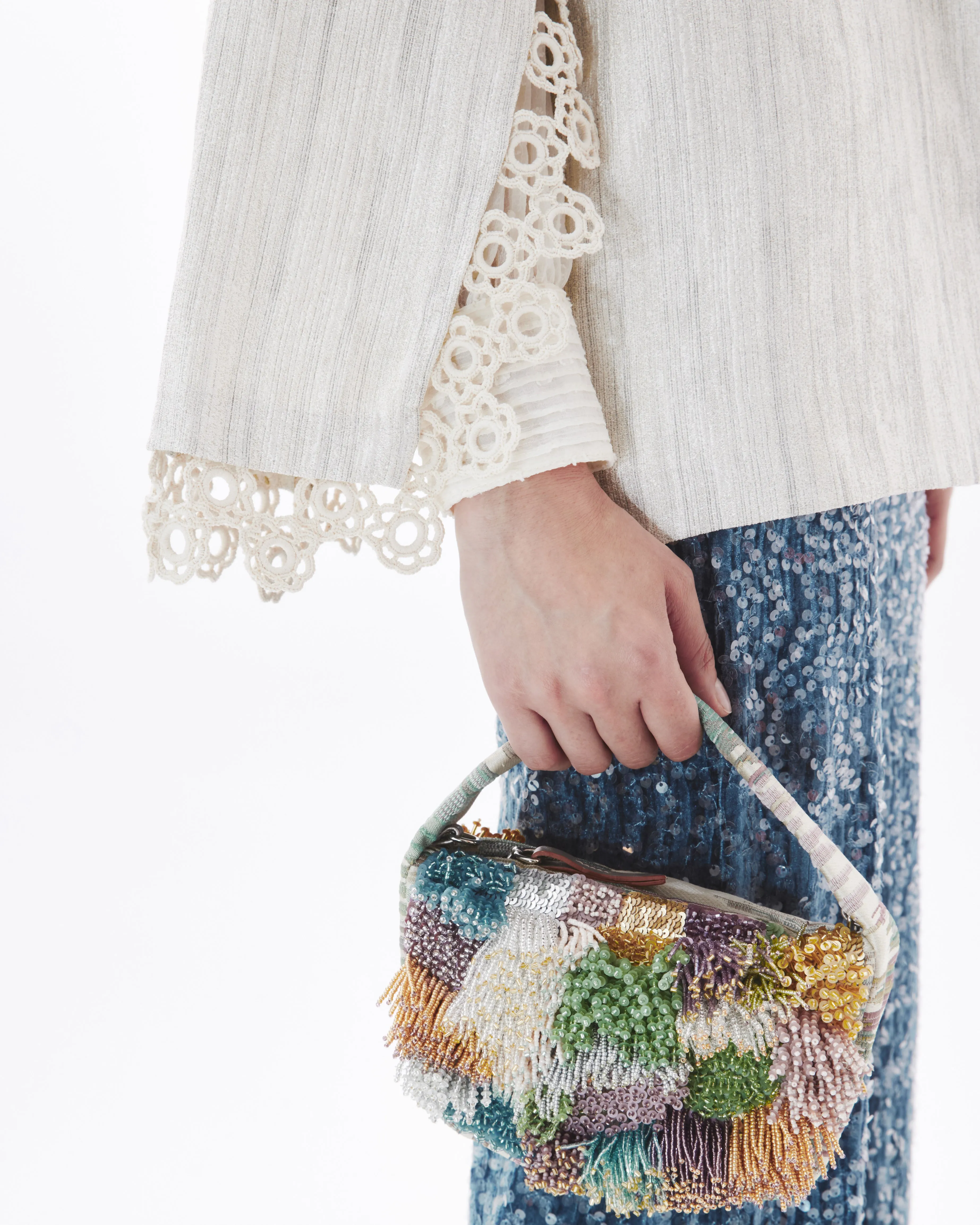 CROCHET FLARED SLEEVE ON SUGAR JACKET