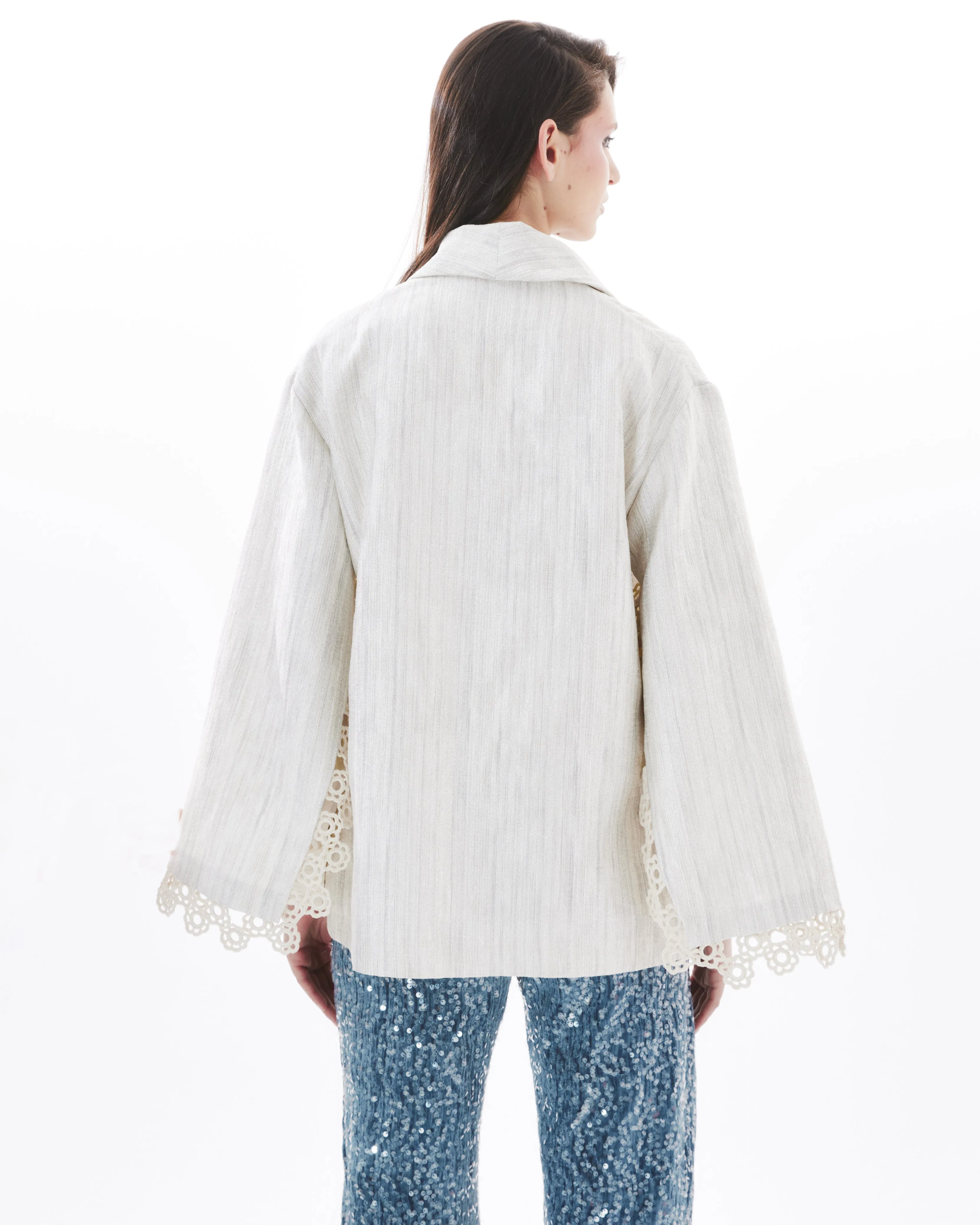 CROCHET FLARED SLEEVE ON SUGAR JACKET