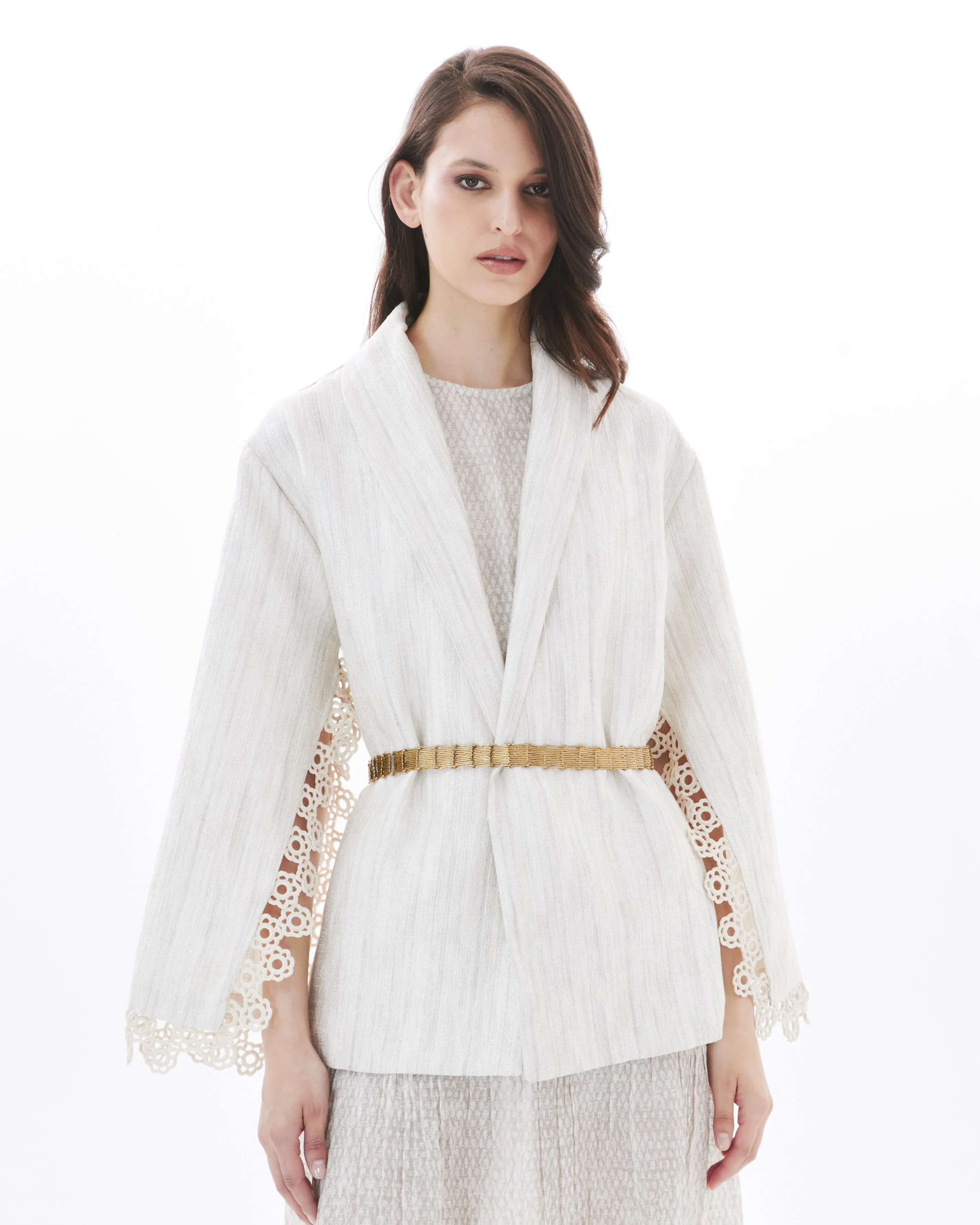 CROCHET FLARED SLEEVE ON SUGAR JACKET