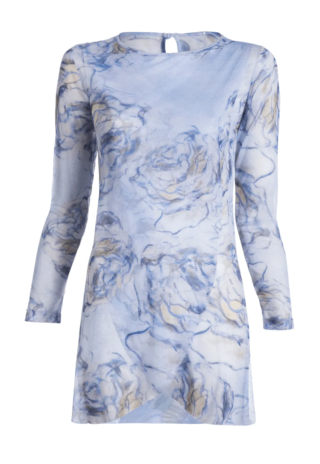 Diane Sheer Mesh Top in Blue Noisette