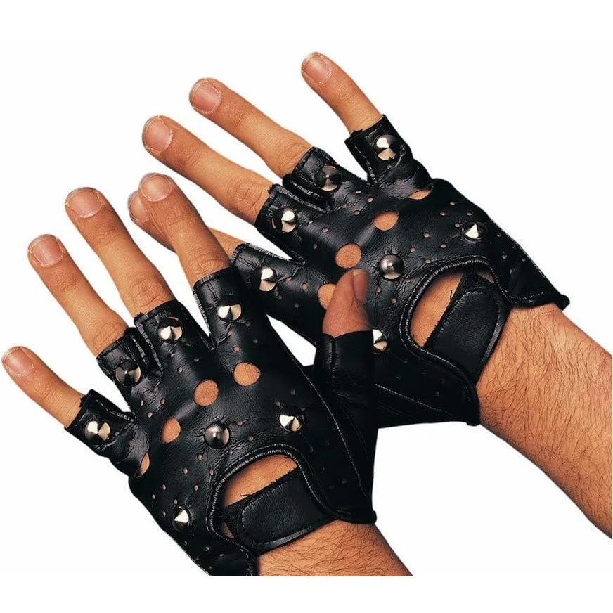 Fingerless Studded Punk Gloves