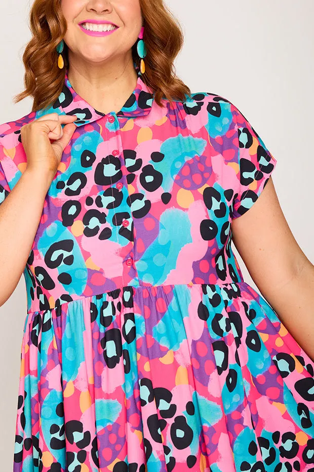 Frankie Inky Leopard Dress