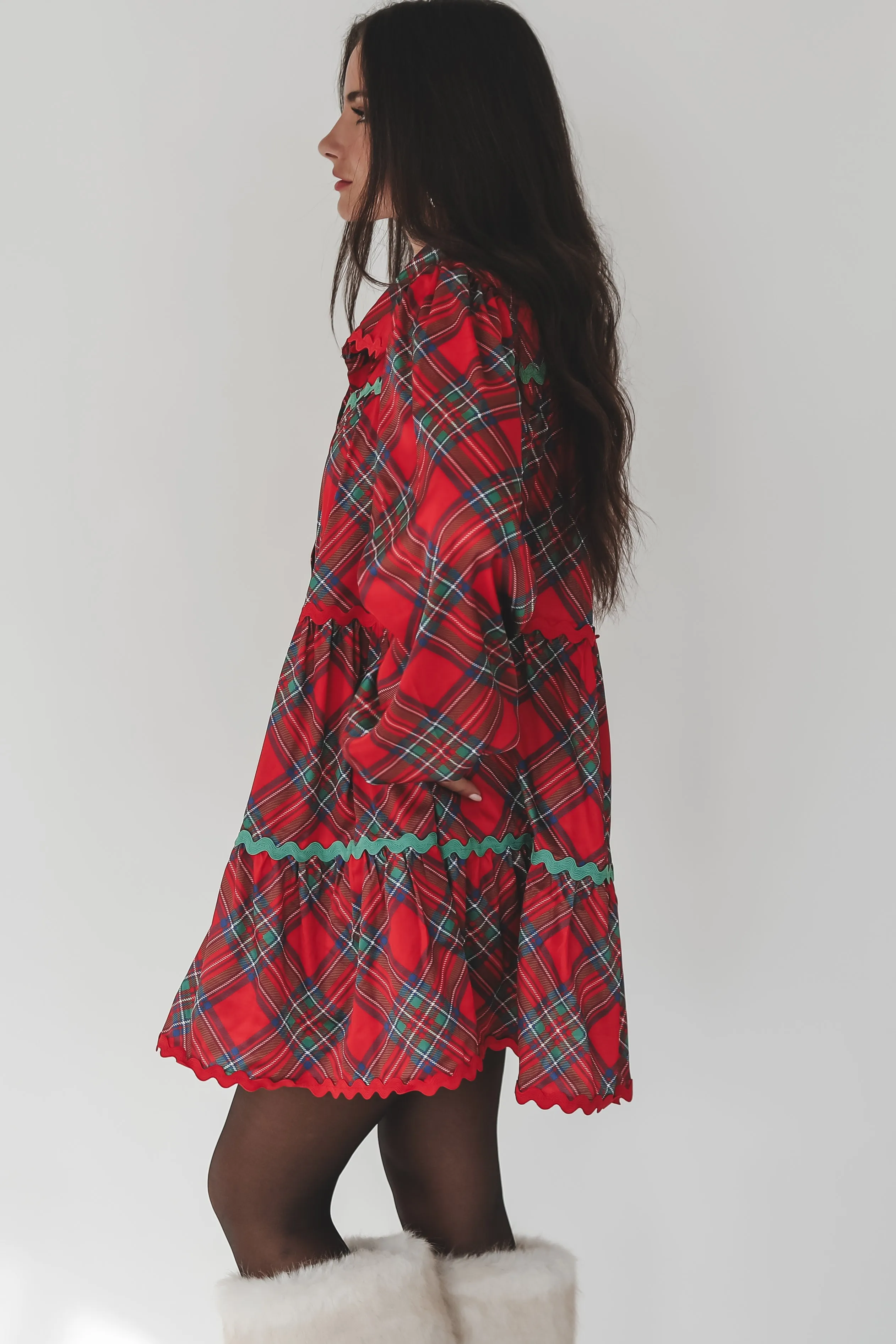 Having Myself A Merry Time Holiday Plaid Dress