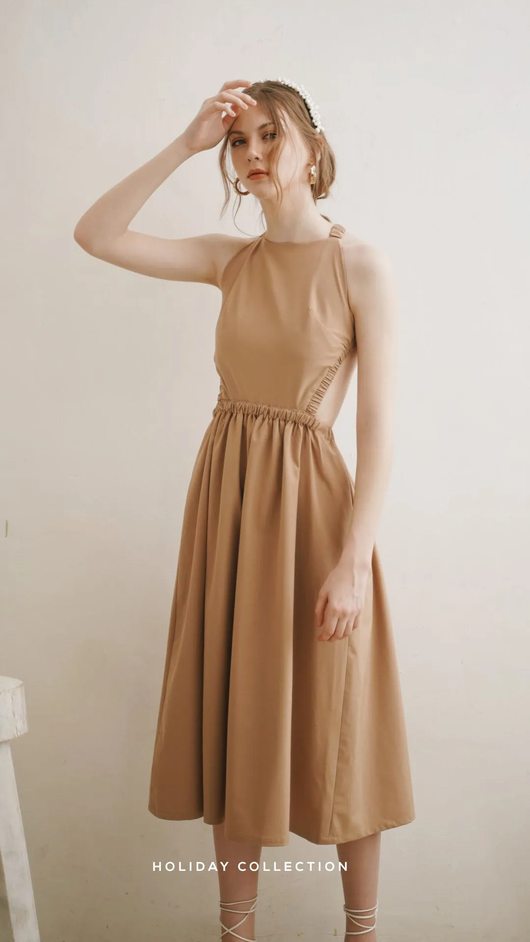 Isadora Backless Linen Dress