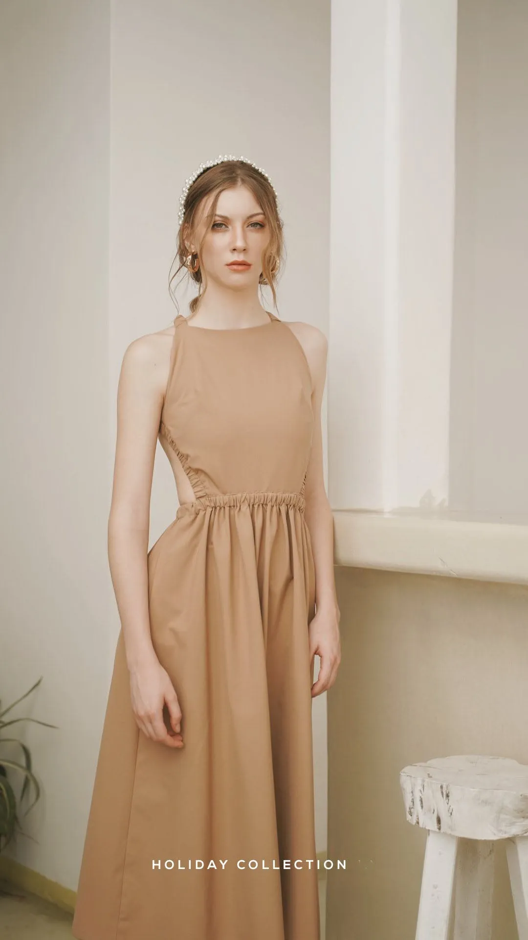 Isadora Backless Linen Dress