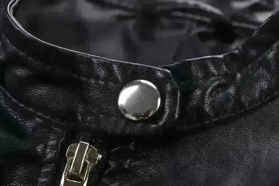 Ladies Fall and Winter Slim fit Leather Jacket  Biker Jacket Women