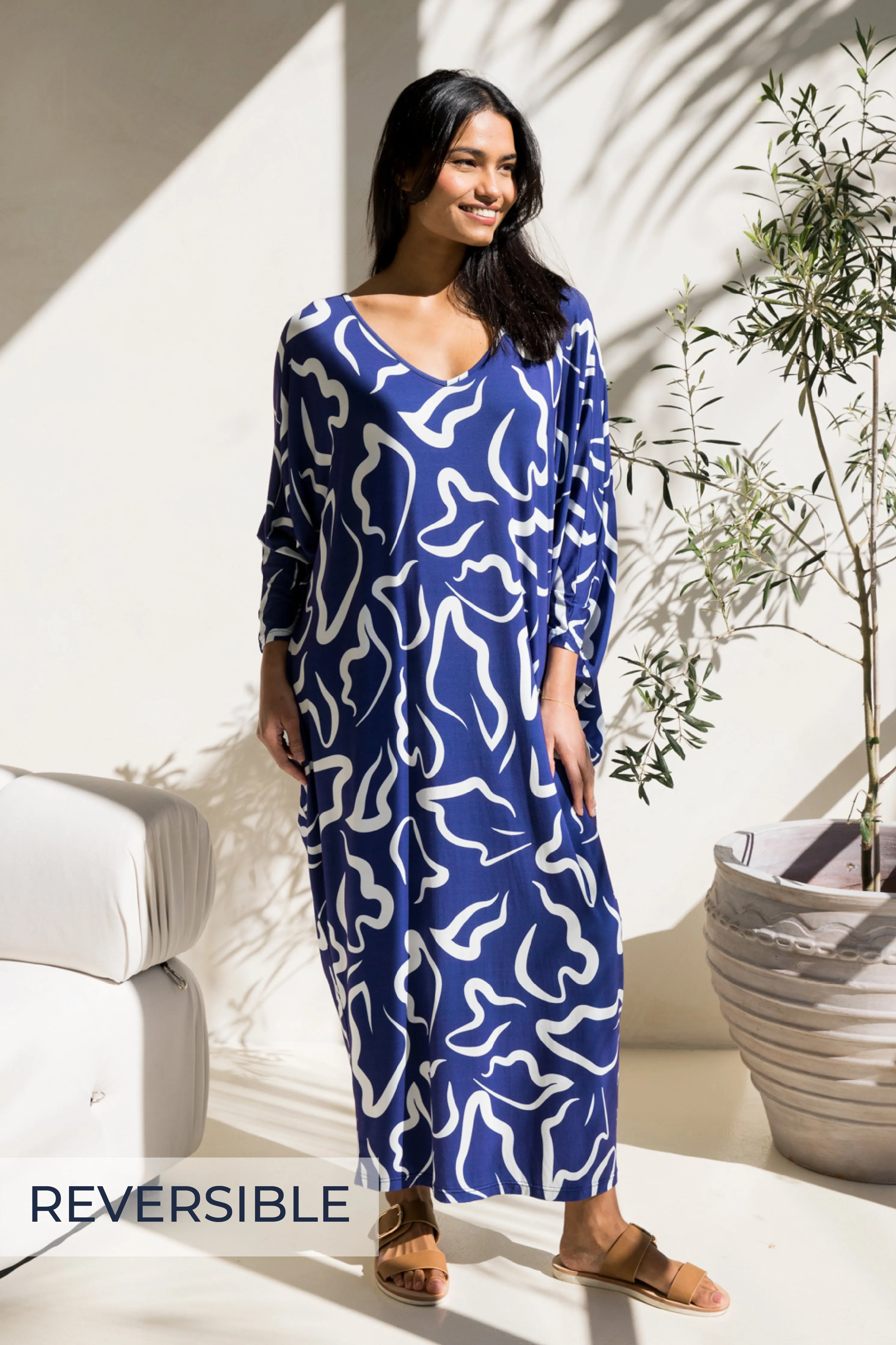 Long Sleeve Maxi Miracle Dress in Seaport