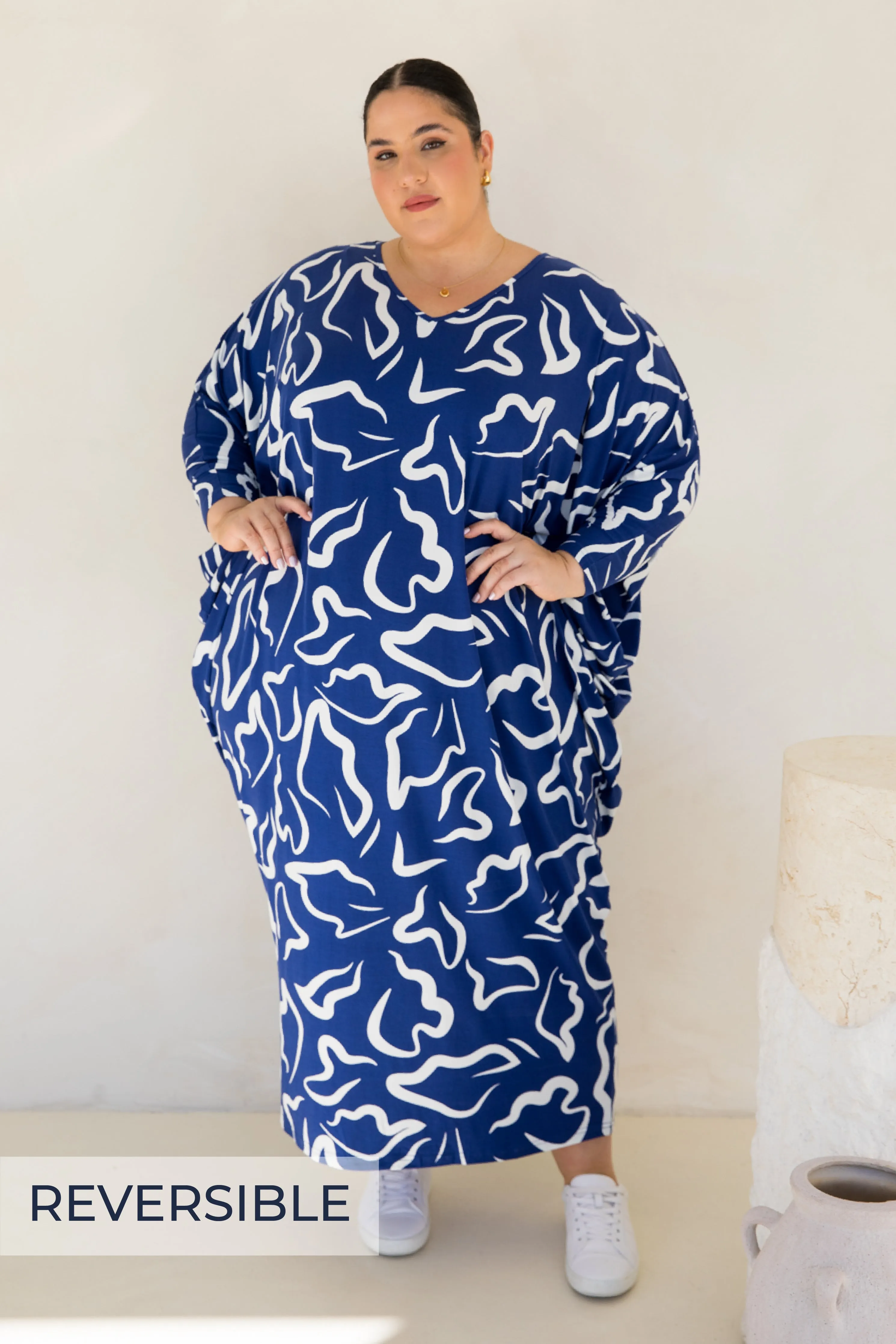 Long Sleeve Maxi Miracle Dress in Seaport