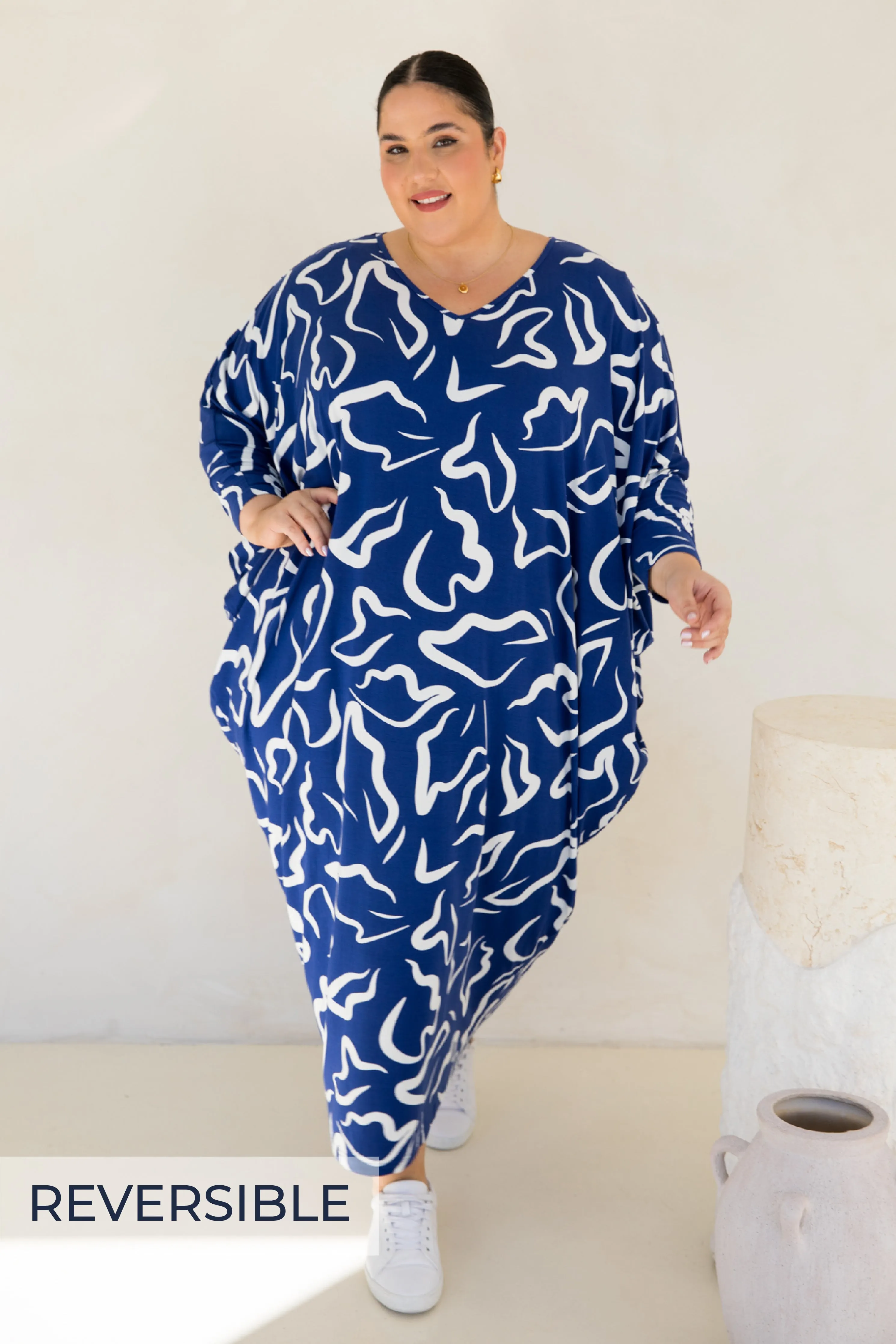 Long Sleeve Maxi Miracle Dress in Seaport