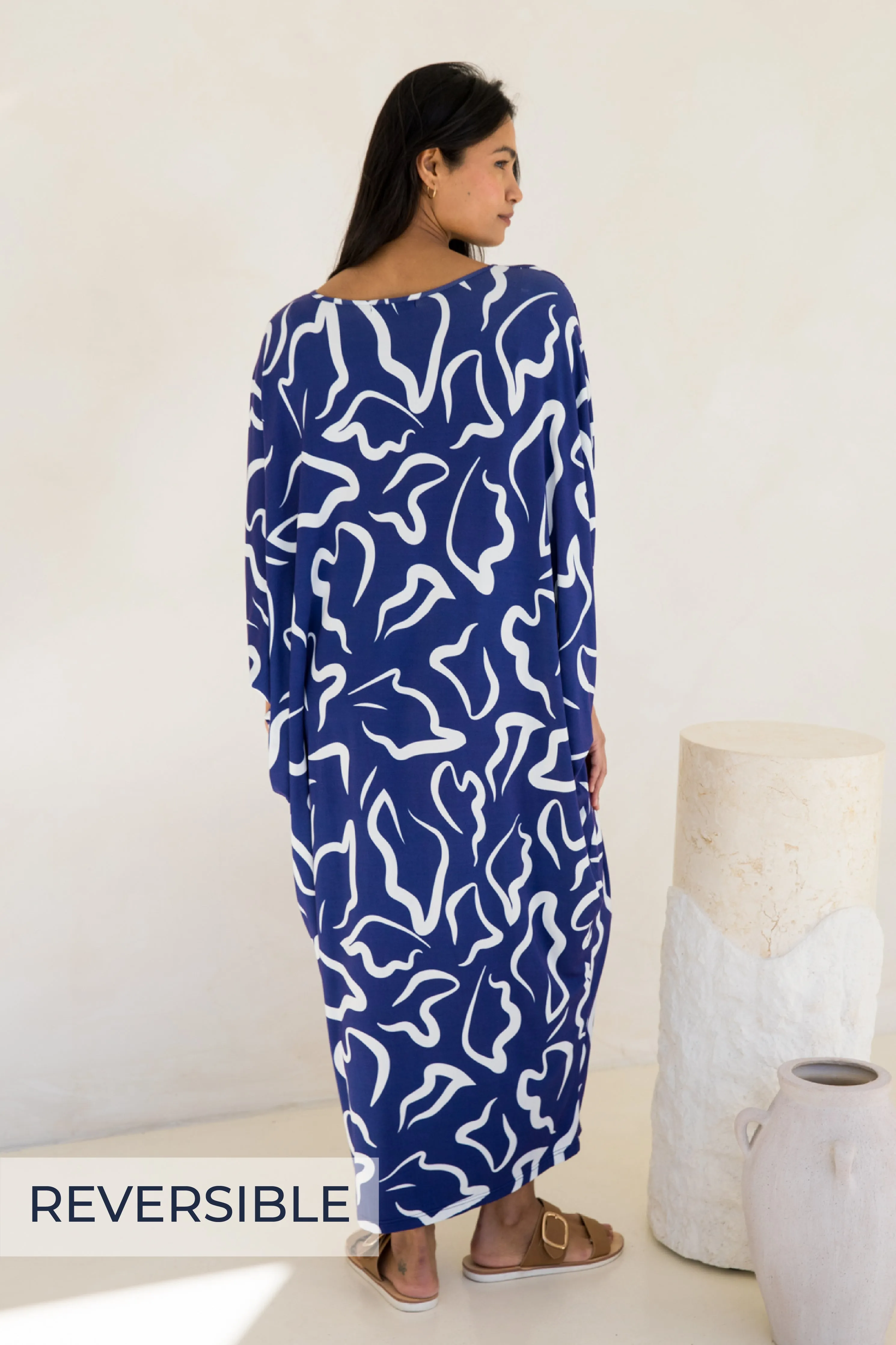 Long Sleeve Maxi Miracle Dress in Seaport