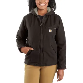 Loose Fit Washed Duck Sherpa-Lined Jacket
