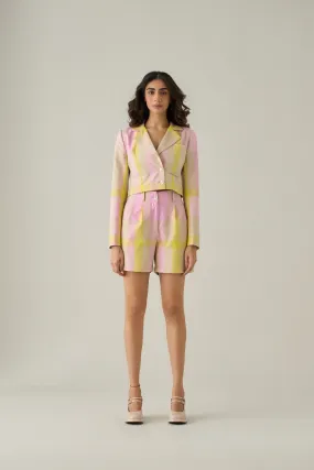 Madras Check Cropped Blazer & Shorts Co-ord Set