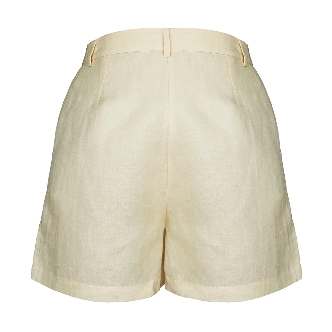 MASON'S DAUGHTER Jessica Short, Butter Yellow Linen