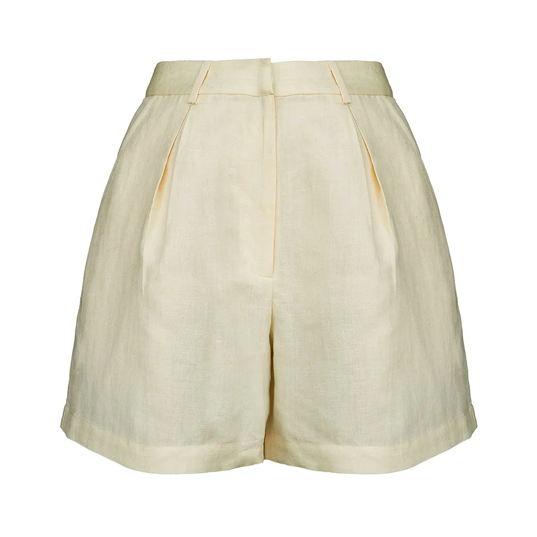 MASON'S DAUGHTER Jessica Short, Butter Yellow Linen
