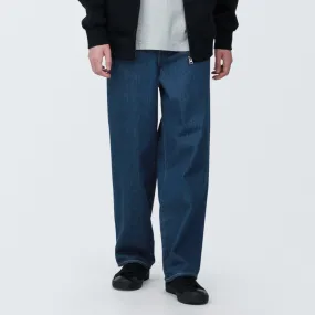 Men's Denim Wide Pants Blue (30 Inch / 76 cm)