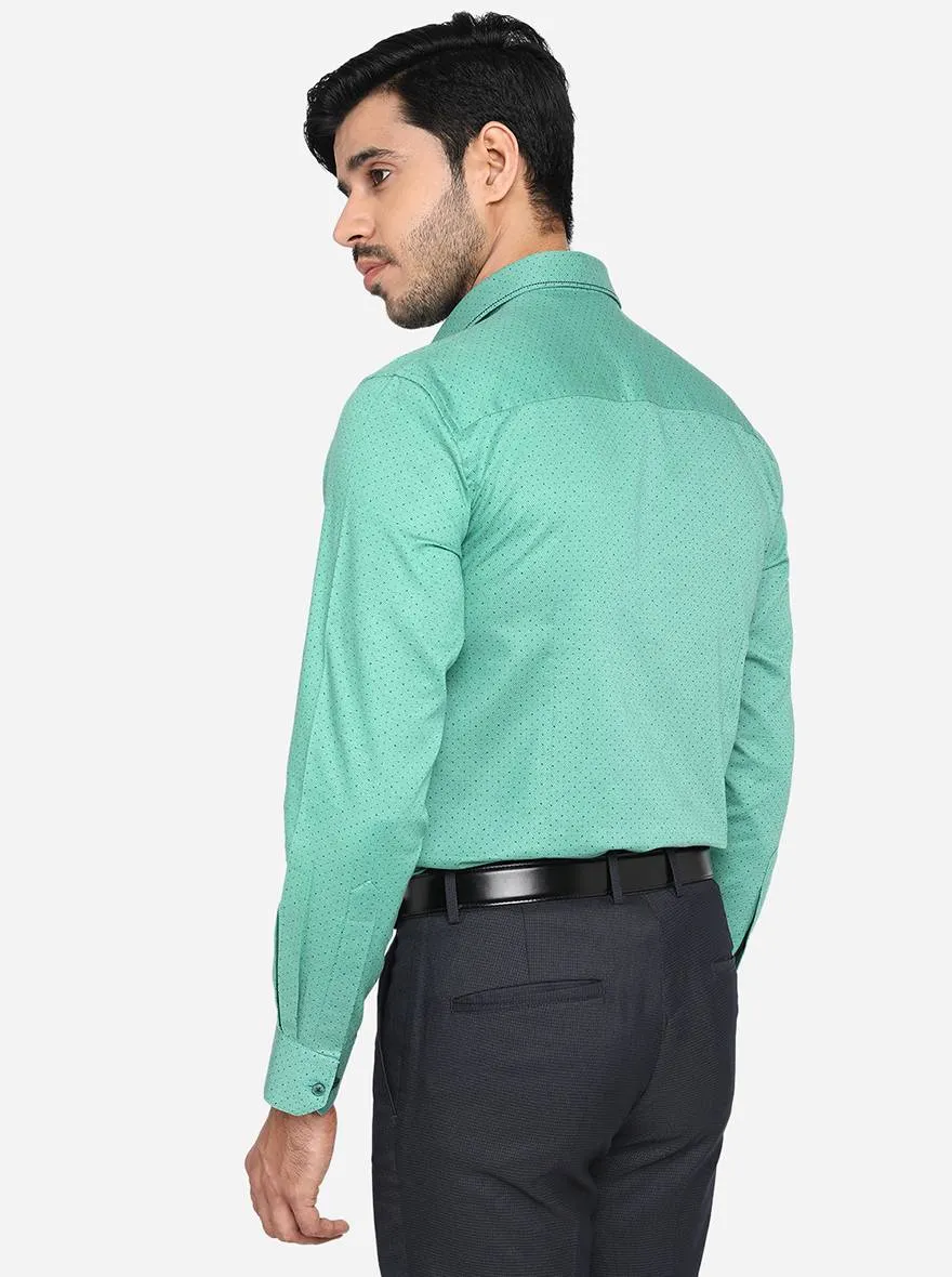 Mint Blue Solid Slim Fit Party Wear Shirt | JB Studio