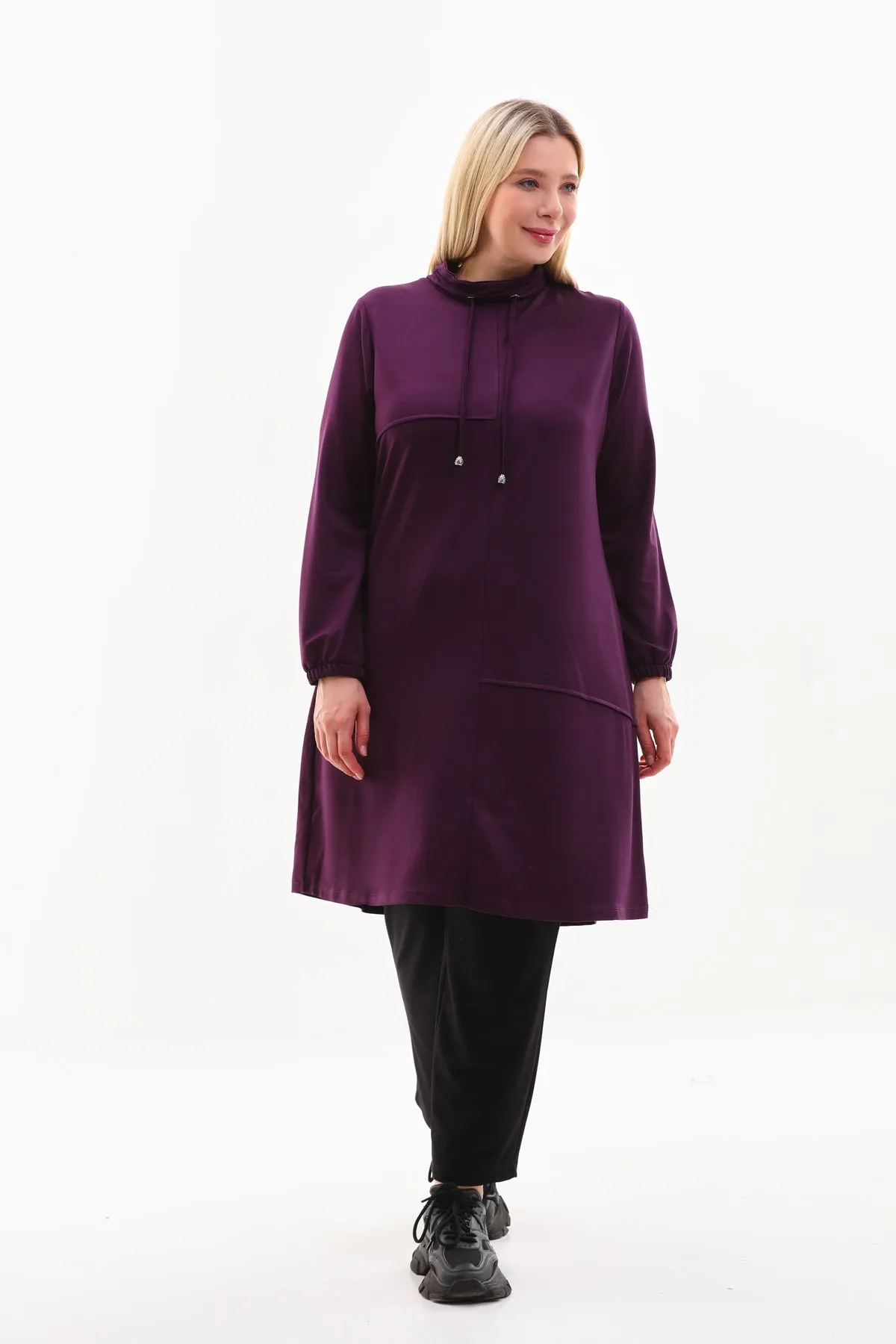MSB Cotton Lapel Collar Tunic Purple