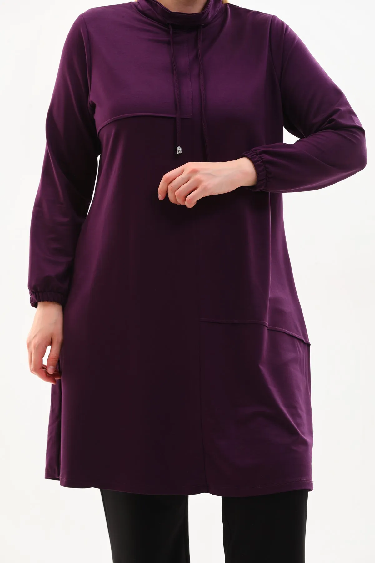 MSB Cotton Lapel Collar Tunic Purple