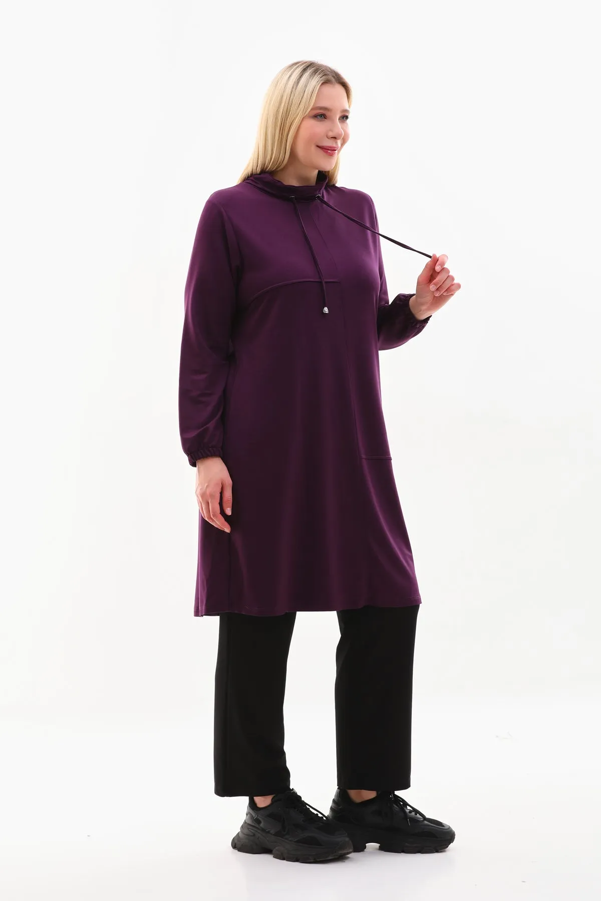 MSB Cotton Lapel Collar Tunic Purple