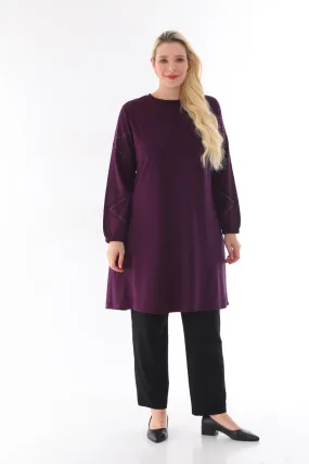 MSB Cotton&Stone Dtld Tunic Purple