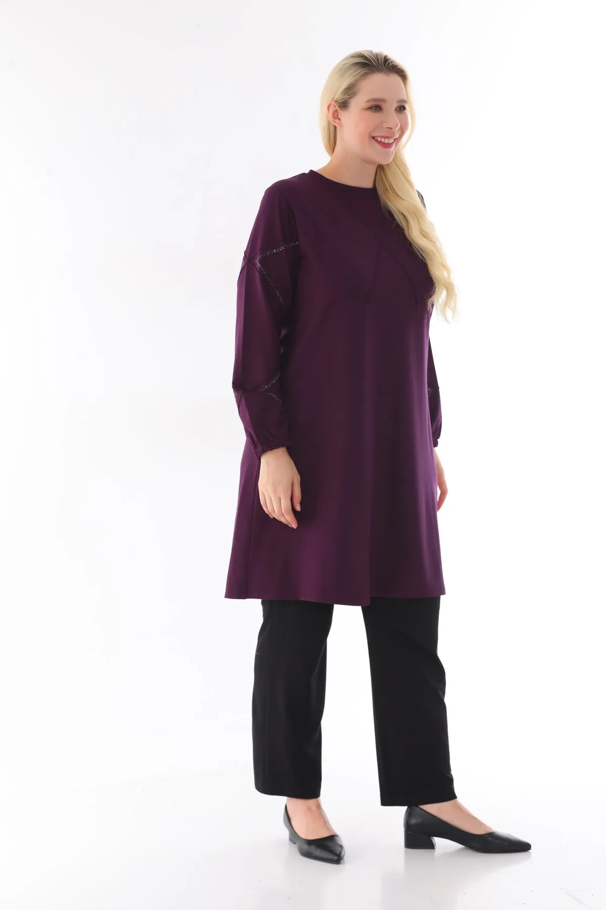 MSB Cotton&Stone Dtld Tunic Purple