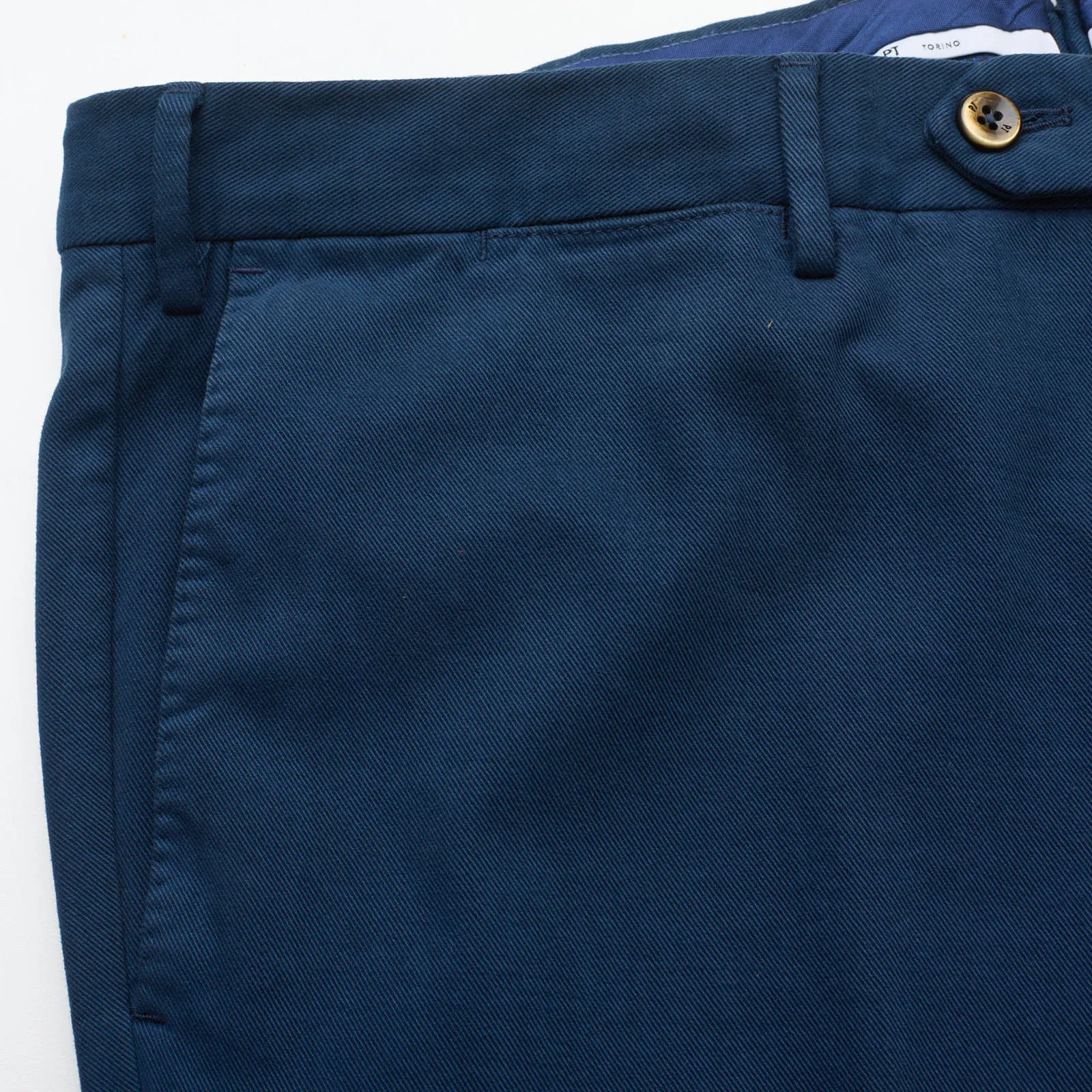 PT PANTALONI TORINO Blue Cotton-Cashmere Superslim Fit Chino Pants EU 56 NEW US 38