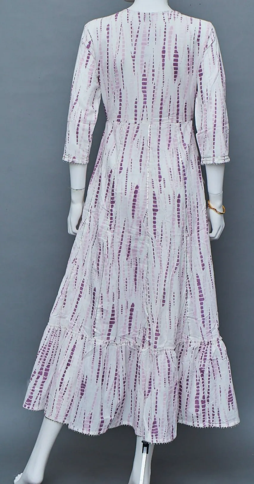 Purple White A-Line Kurti