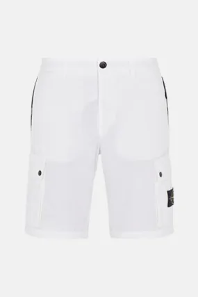 "OLD" Treatment Cargo Bermuda Shorts White