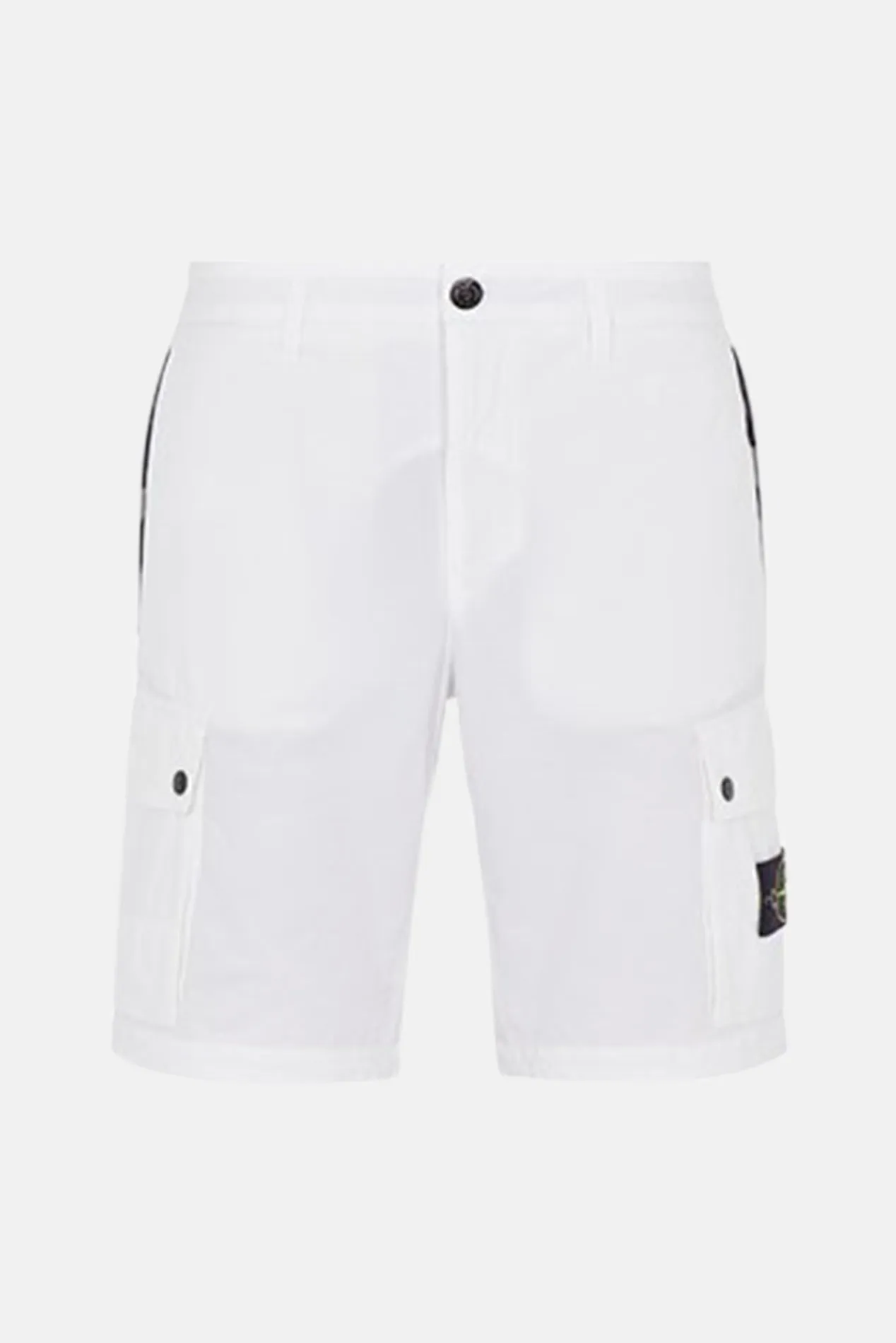 "OLD" Treatment Cargo Bermuda Shorts White