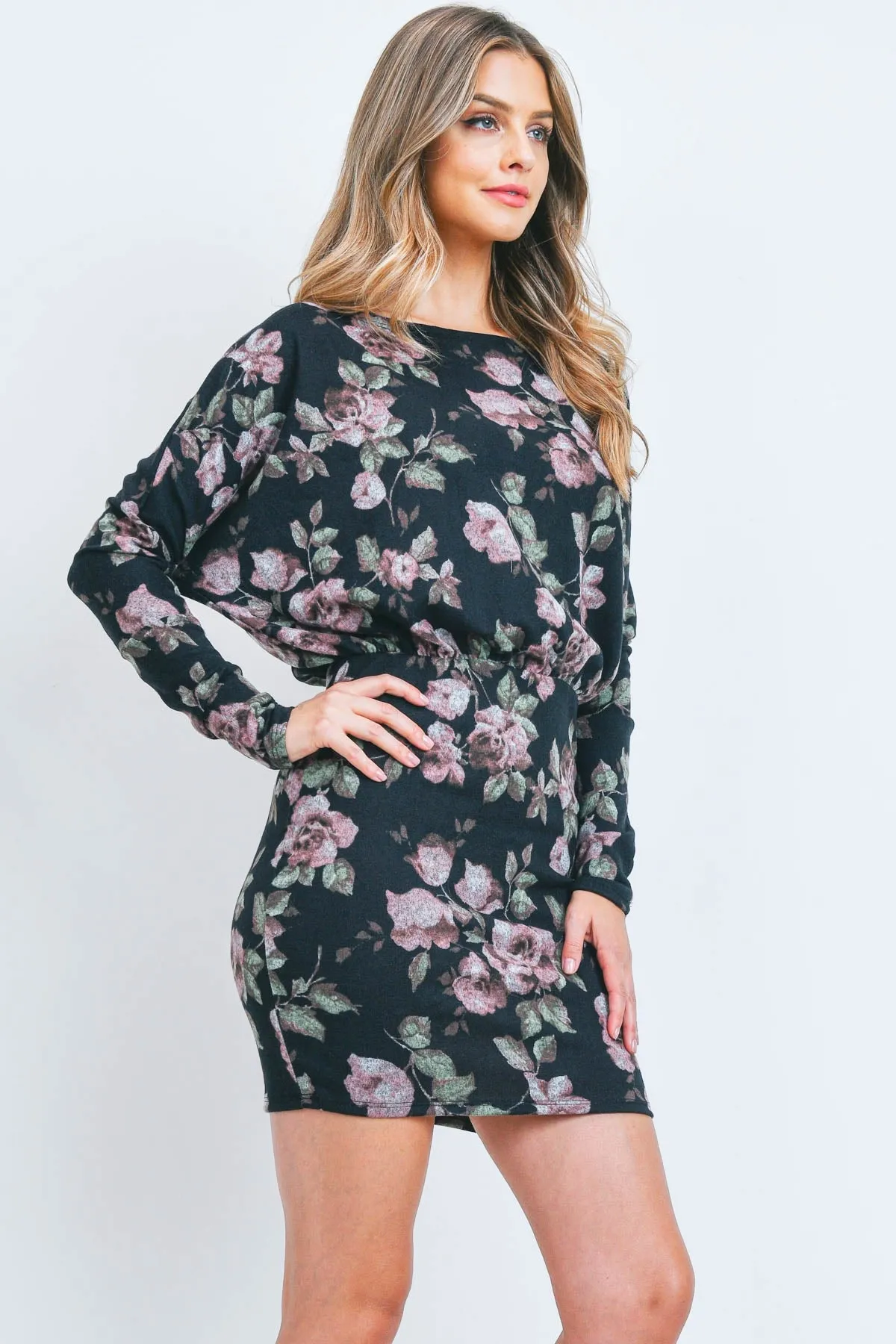 S15-1-1-AD4744 BLACK FLORAL DRESS 2-2-2