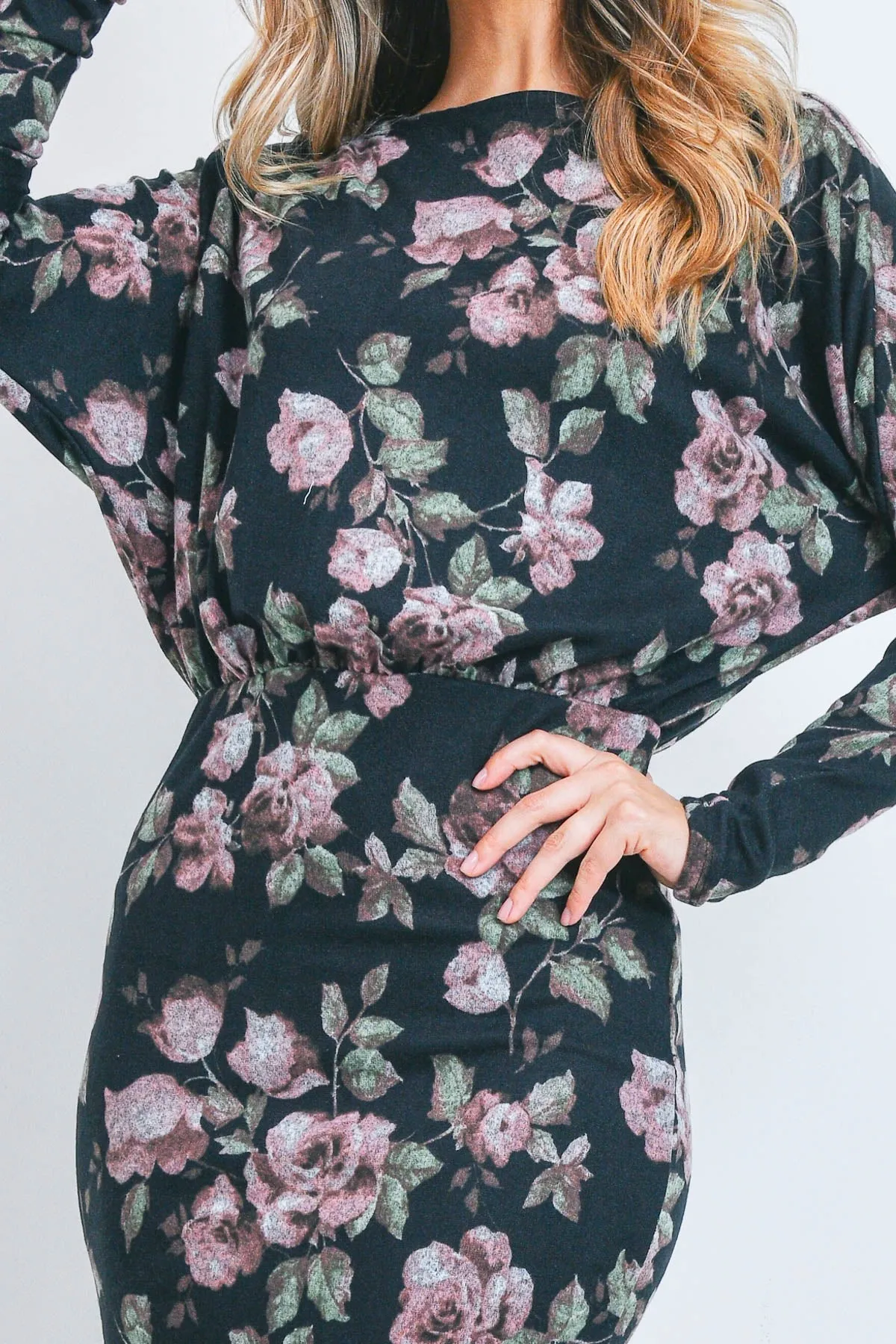 S15-1-1-AD4744 BLACK FLORAL DRESS 2-2-2
